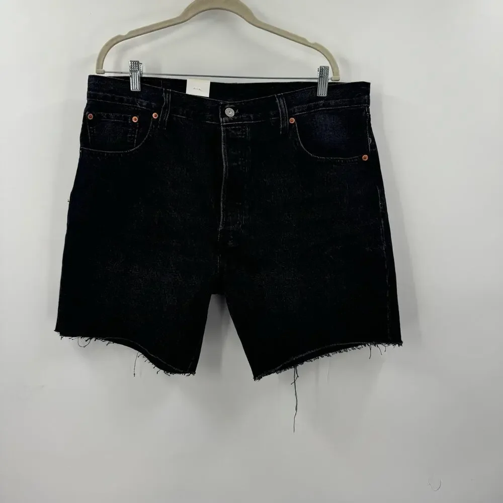 NWT Levis 501 black denim cutoff shorts